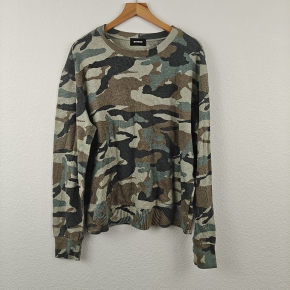 Monrow Nwot Camo Boxy Crewneck Sweatshirt Size Small Women's - Picture 3 of 12